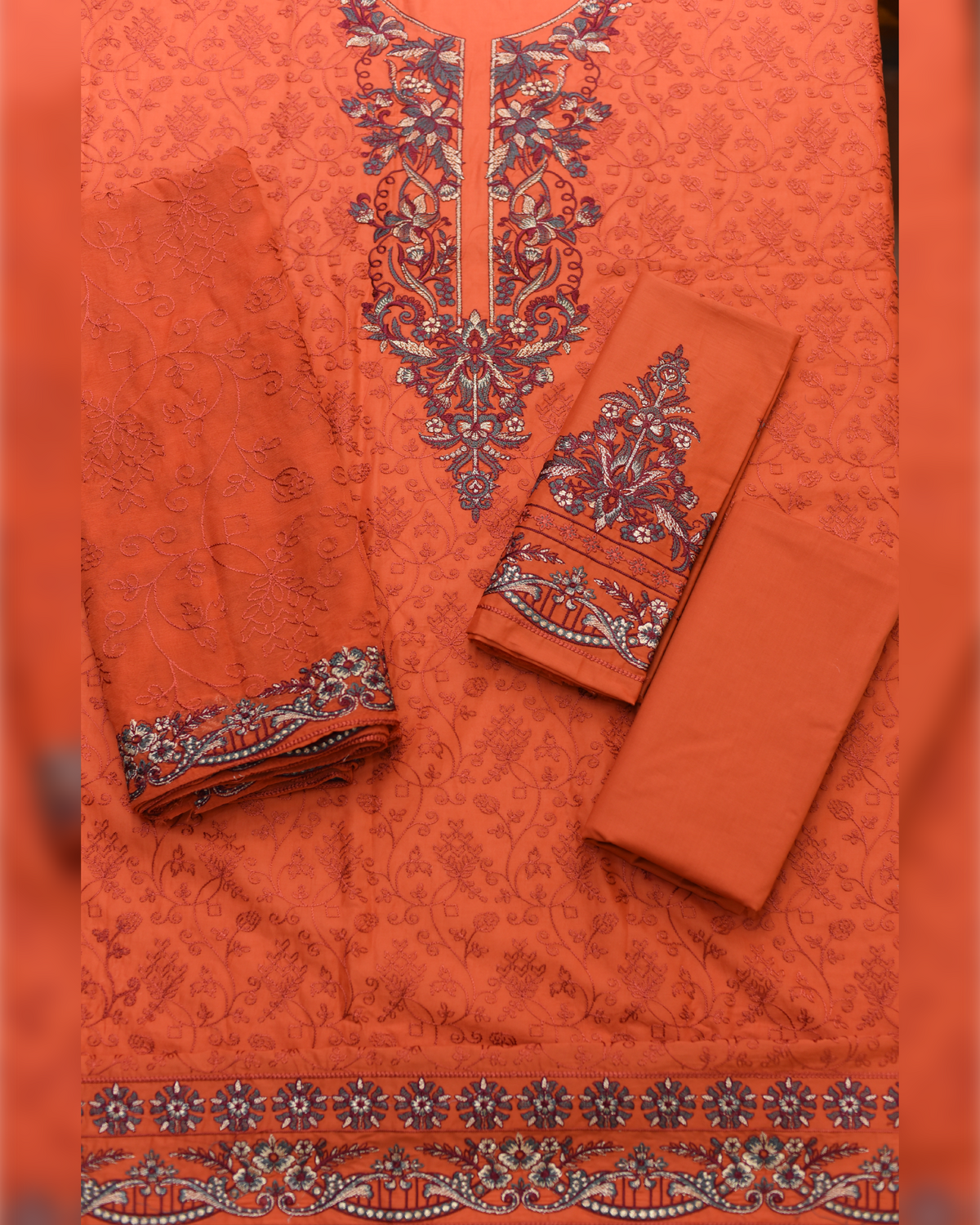 3-PC Unstitched Lawn Embroidered Suit | EL-3