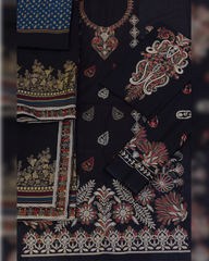 3-PC Unstitched Briza Lawn Aari work | 04