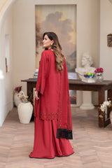 3-PC Unstitched Lawn Embroidered Crinkle Embroidered Dupatta Andaz By Wania | WL-403