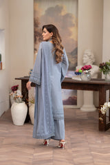 3-PC Unstitched Lawn Embroidered Crinkle Embroidered Dupatta Andaz By Wania | WL-405