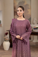 3-PC Unstitched Lawn Embroidered Crinkle Embroidered Dupatta Andaz By Wania | WL-406