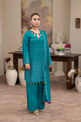 3-PC Unstitched Lawn Embroidered Crinkle Embroidered Dupatta Andaz By Wania | WL-407