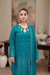 3-PC Unstitched Lawn Embroidered Crinkle Embroidered Dupatta Andaz By Wania | WL-407