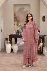 3-PC Unstitched Lawn Embroidered Crinkle Embroidered Dupatta Andaz By Wania | WL-409
