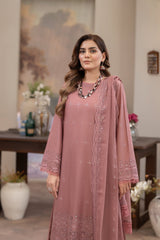 3-PC Unstitched Lawn Embroidered Crinkle Embroidered Dupatta Andaz By Wania | WL-409