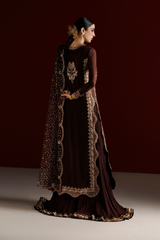 3Pc Embroidered Chiffon Unstitched Suit By Iznik