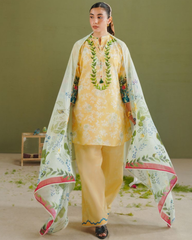 3-PC Unstitched Digital Prints Coco By Zara Shahjahan | Ayla-8A