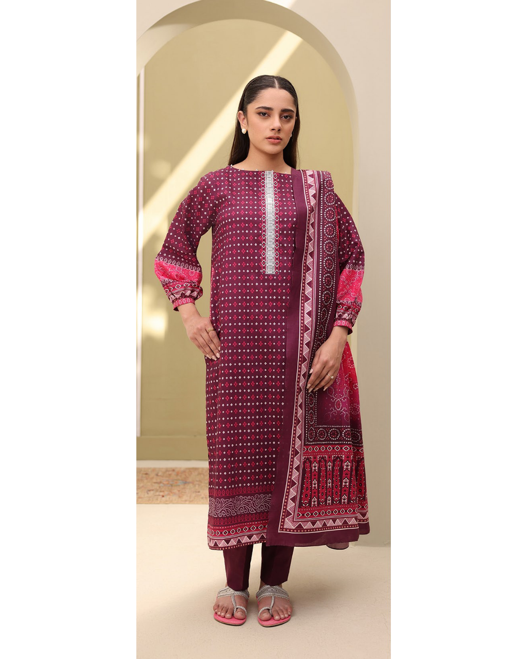 3-PC unstitched Printed Lawn By Zellbury | 0330