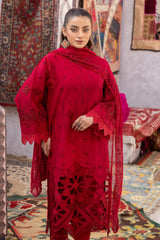 SF-222 | 4PC Unstitched Suit Chikenkari Lawn Shafaq By Johra