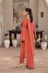 3-PC Unstitched Lawn Embroidered Crinkle Embroidered Dupatta Andaz By Wania |  WL-412