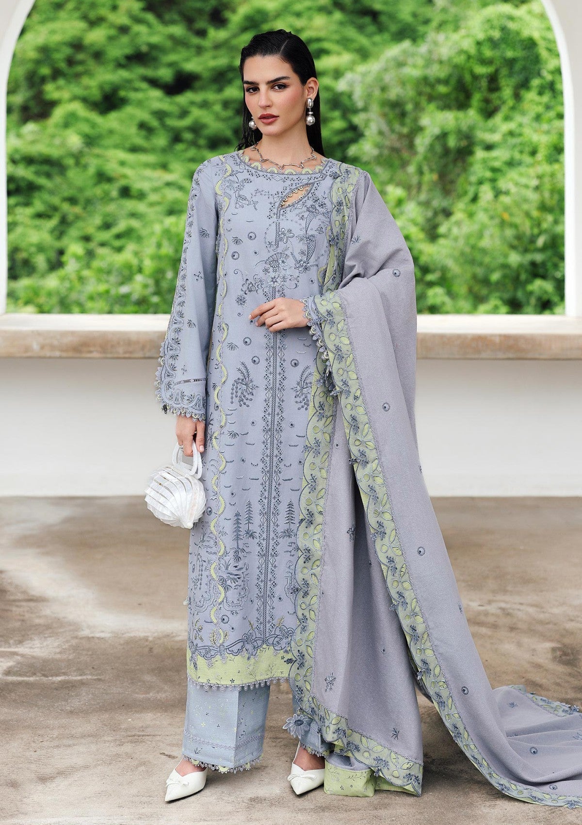 3-PC Unstitched Linen Embroidered Qline By Qalamkar | SAAHIL