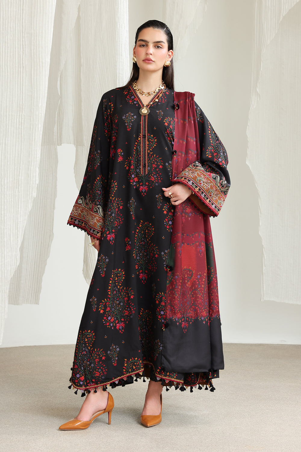 Digital Printed Viscose Silk Back Sleeve & Trouser by Baroque
