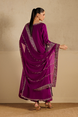 3Pc Suit – Embroidered Sheesha Silk Unstitched with Chiffon Dupatta By Iznik