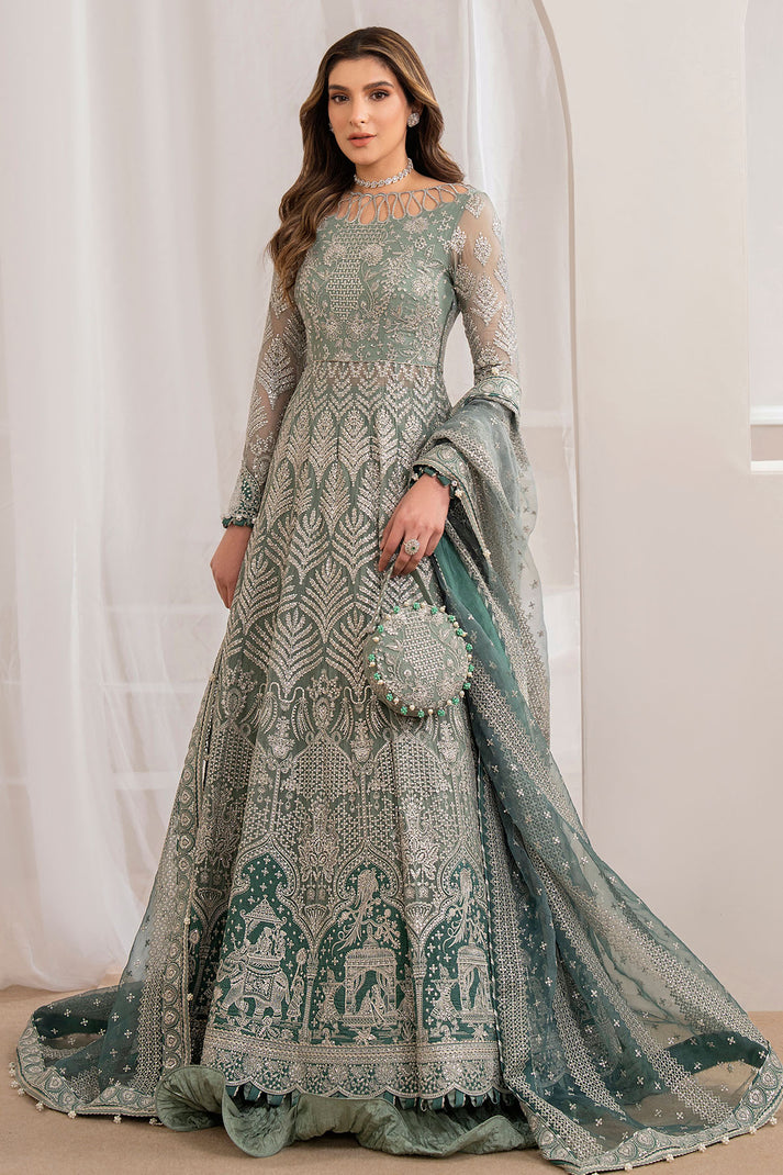 UC-3027 - 3 PC - Unstitched Embroidered Ciffon Wedding Formals By Jazmin