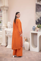 3-PC Unstitched Lawn Embroidered Shirt Crinkle Embroidered Dupatta By Wania | WL-445