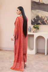 3-PC Unstitched Lawn Embroidered Shirt Crinkle Embroidered Dupatta By Wania | WL-447