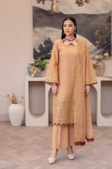 3-PC Unstitched Lawn Embroidered Shirt Crinkle Embroidered Dupatta By Wania | WL-449