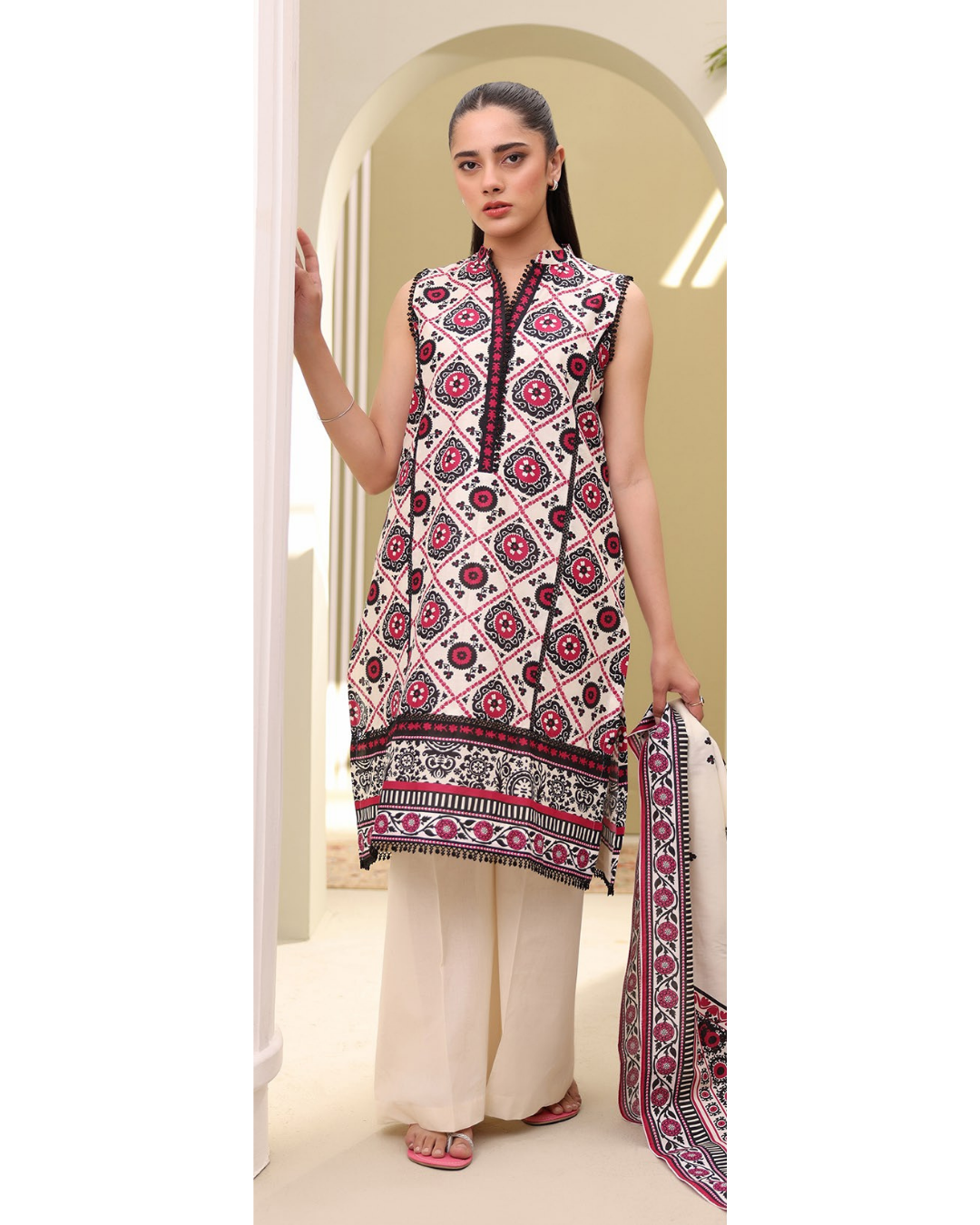 3-PC unstitched Printed Lawn By Zellbury | 0323