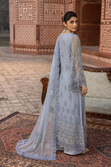 D-10 Blue Haze | 3PC Unstitched Suit Luxury Chiffon Dilkash By Lavish Premium