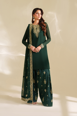 3-PC Unstitched Embroidered Net Chinon Chiffon By Iznik | CC-75