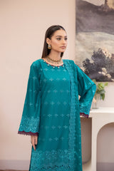 3-PC Unstitched Lawn Embroidered Shirt Crinkle Embroidered Dupatta By Wania | WL-450