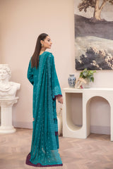 3-PC Unstitched Lawn Embroidered Shirt Crinkle Embroidered Dupatta By Wania | WL-450