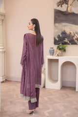 3-PC Unstitched Lawn Embroidered Shirt Crinkle Embroidered Dupatta By Wania | WL-451
