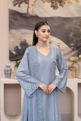 3-PC Unstitched Lawn Embroidered Shirt Crinkle Embroidered Dupatta By Wania | WL-452