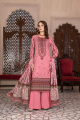 3-PC Unstitched Airjet Printed Lawn Bamber Crinkle Dupatta Rang e Bahar By Wania |  WL-454