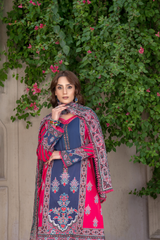 3-PC Unstitched Airjet Printed Lawn Bamber Crinkle Dupatta Rang e Bahar By Wania |  WL-456