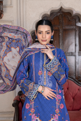 3-PC Unstitched Airjet Printed Lawn Bamber Crinkle Dupatta Rang e Bahar By Wania | WL-458