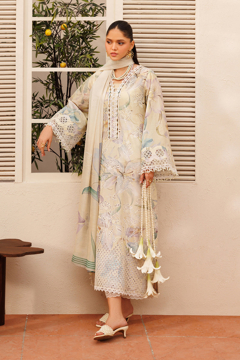 3-PC Unstitched Embroiderd Lawn By Baroque | UF-4396