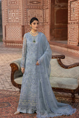 D-10 Blue Haze | 3PC Unstitched Suit Luxury Chiffon Dilkash By Lavish Premium