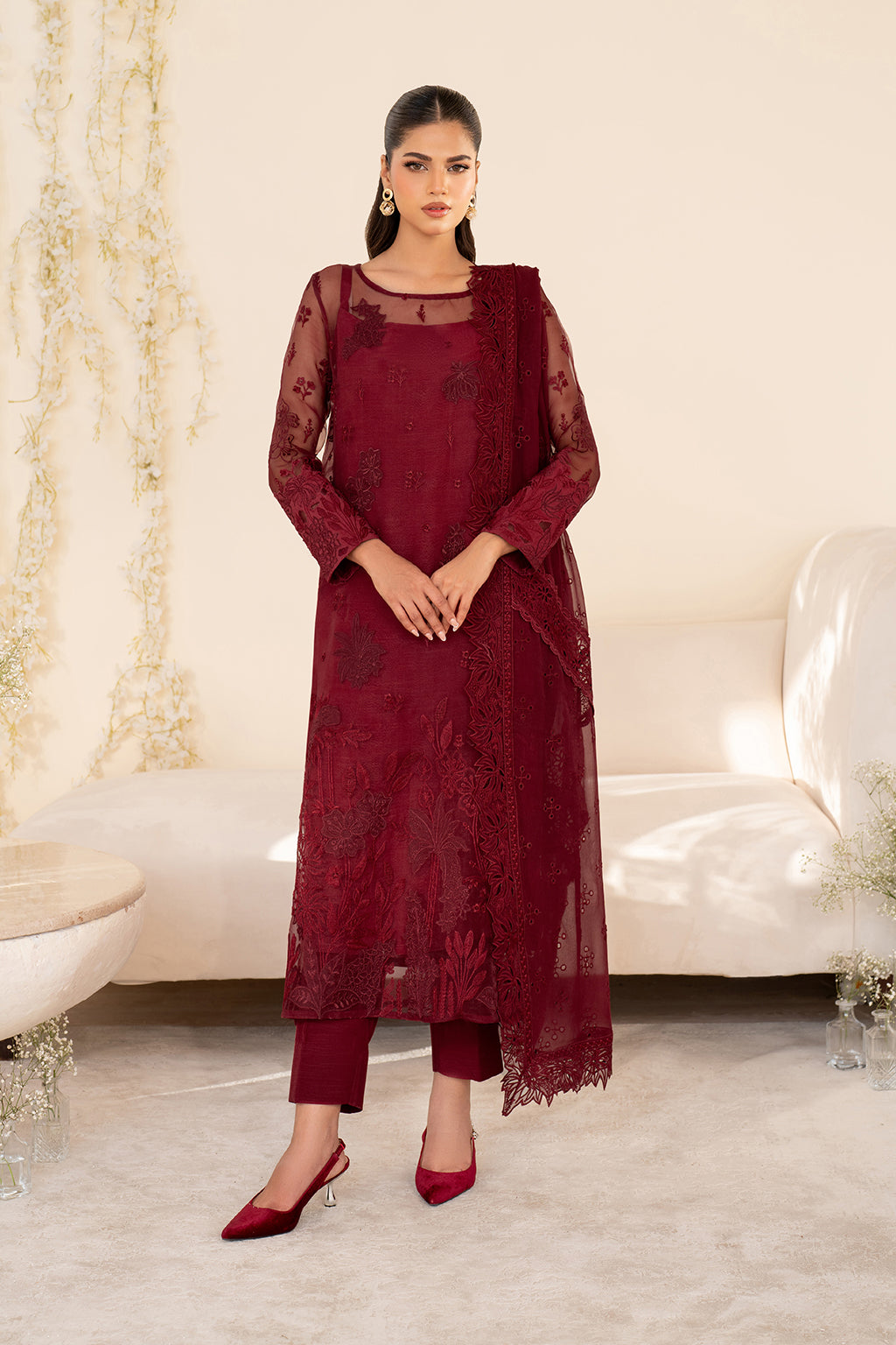 3-PC Unstitched Embroidered Jacquard Exclusive Formals by Iznik | UE-438