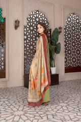 3-PC Unstitched Airjet Printed Lawn Bamber Crinkle Dupatta Rang e Bahar By Wania |  WL-461