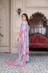3-PC Unstitched Airjet Printed Lawn Bamber Crinkle Dupatta Rang e Bahar By Wania | WL-462