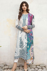 Jazmin Iris Embroidered Fine Slub Unstitched 3 Piece Suit D-02