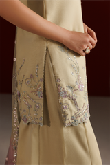 3Pc Embroidered Chiffon Unstitched Sharara Suit By Iznik