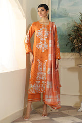 Charizma Poshima Embroidered With Printed Wool Shawl - 3-Pc Unstitched