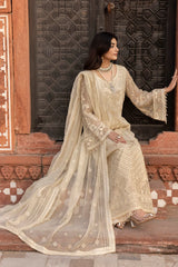 D-09 Sandy Beach | 3PC Unstitched Suit Luxury Chiffon Dilkash By Lavish Premium