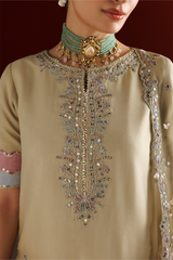 3Pc Embroidered Chiffon Unstitched Sharara Suit By Iznik
