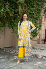 3-PC Unstitched Lawn Print Embroidered Crinkle Printed Dupatta Muskari By Wania | Wl-494
