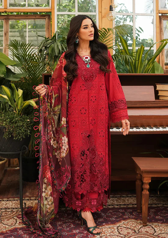 KLE-04 Valentino | 3PC Unstitched Suit Luxury Lawn By Kahf Premium