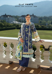 EPE-06B | 3PC Unstitched Suit Digital Printed Lawn Prints By Elaf Premium