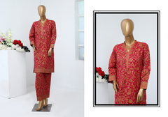 04 - 2PC Stitched basic lawn Gold print By Bin Saeed