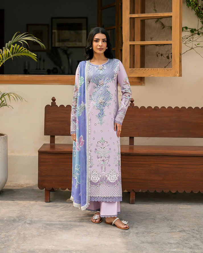 3-PC Unstitched Embroidered Lawn Aashiyana By Roheenaz | RNZ-02B