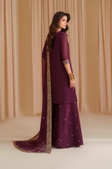 3-PC Unstitched Embroidered Net Chinon Chiffon By Iznik | CC-76