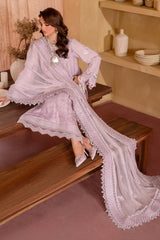 NE-133 | 3PC Unstitched Suit Embroidered Lawn Karandi Exclusive By Nureh