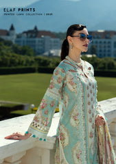 EPE-03B | 3PC Unstitched Suit Digital Printed Lawn Prints By Elaf Premium