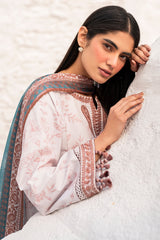 USE- 9117 | 3Pc Unstitched Suit Embroidered Lawn Summer Basic By Jazmin